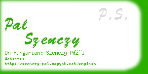 pal szenczy business card